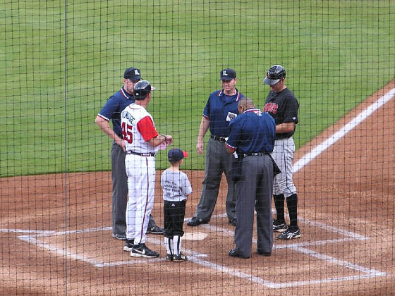 Exchanging the line ups - Gwinnett Stadium