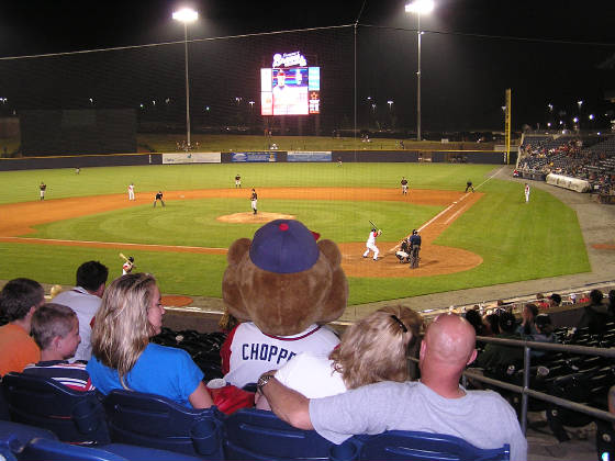 Relaxing in the stands at Gwinnett Stadium